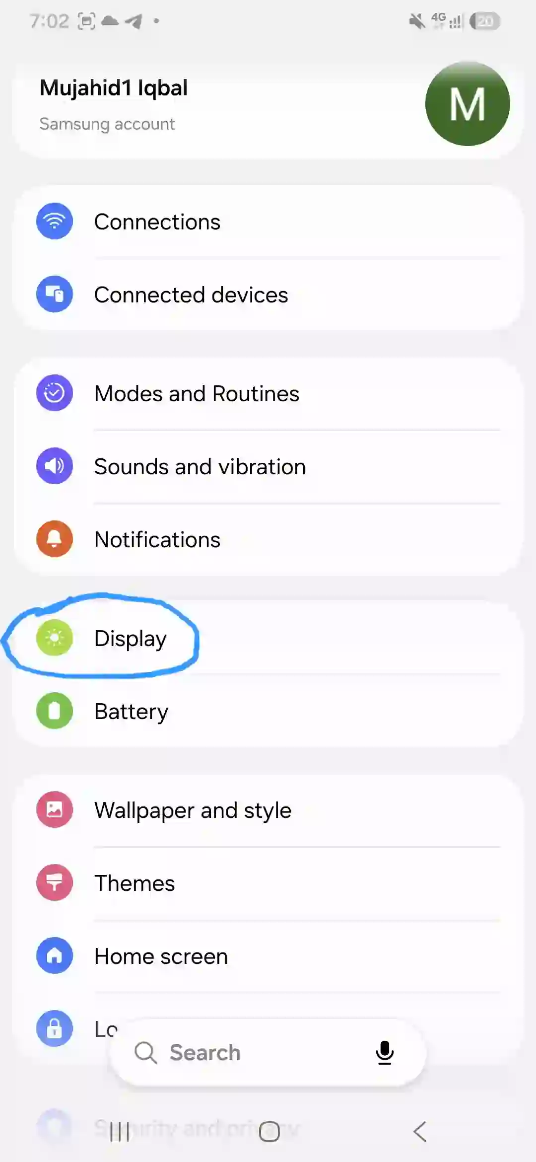 Turning on Edge Panels feature on Samsung Galaxy A56.