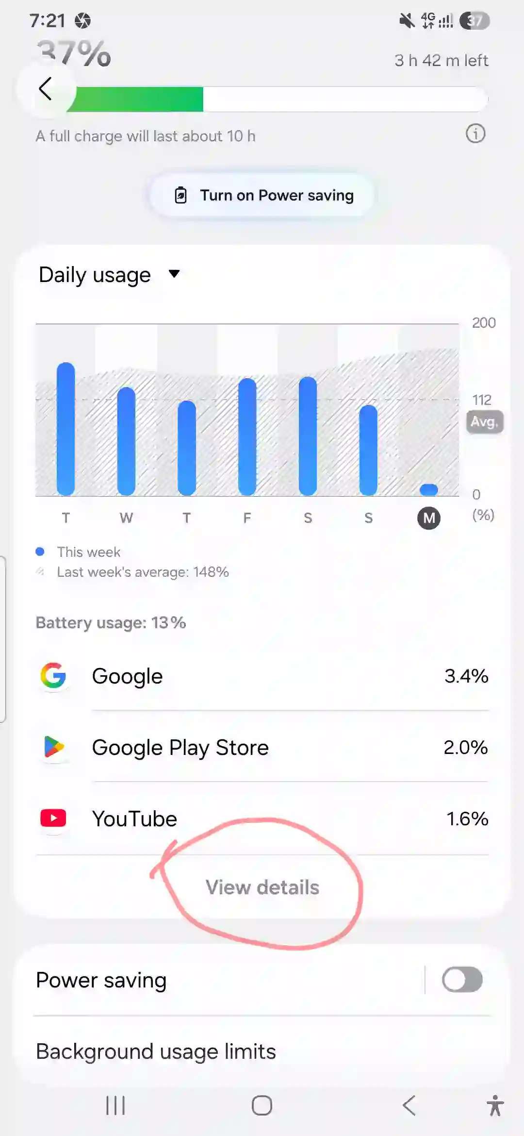 Galaxy A56 Overnight Battery Drain Graph