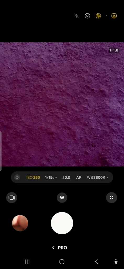 Samsung Galaxy A56 Pro Mode manual camera settings