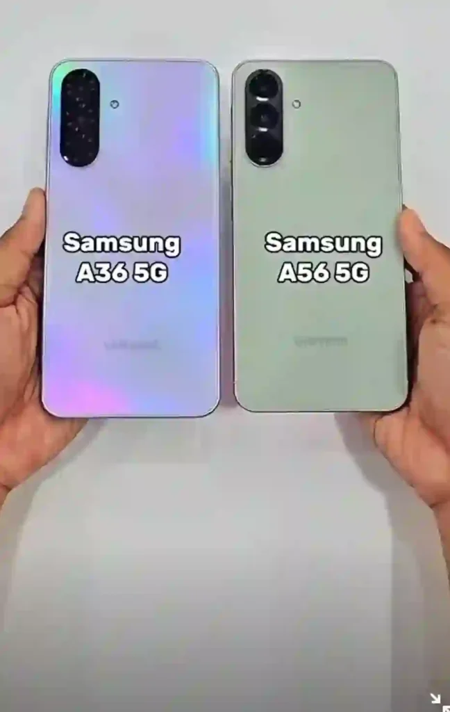 Samsung Galaxy A56 5G and Galaxy A36 5G back design comparison
