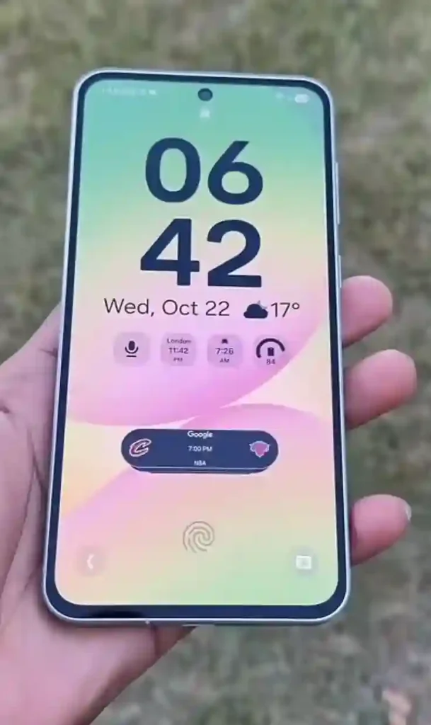Samsung Galaxy A56 home screen customized layout