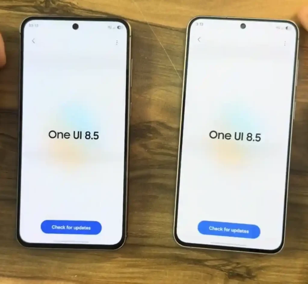 Samsung Galaxy A57 and A56 side by side running One UI 8.5 software screen