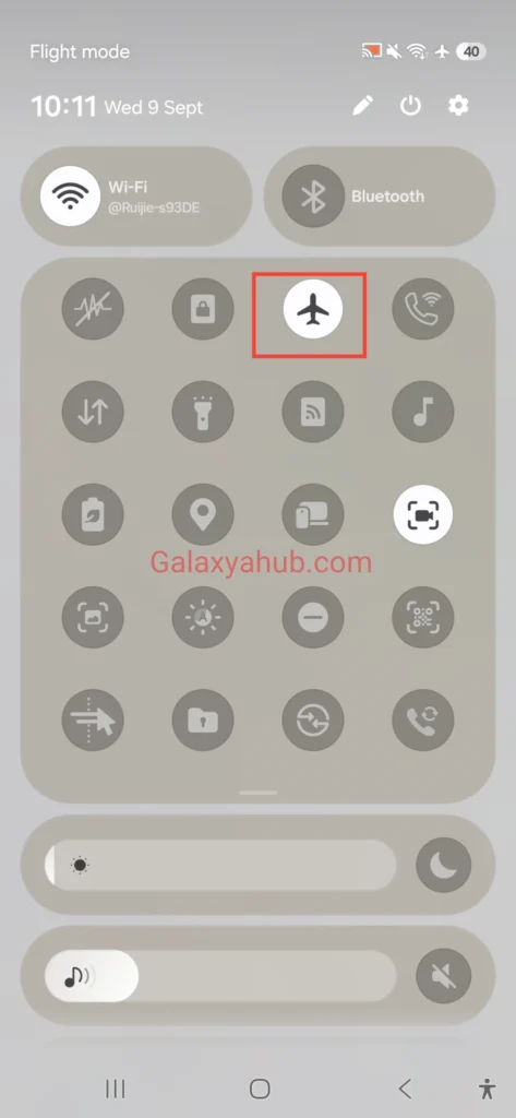 Toggle Airplane Mode on Samsung Galaxy A56 to fix network no signal problem