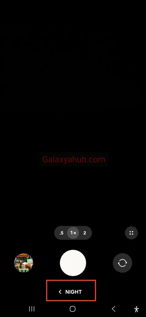 Samsung Galaxy A56 camera night mode interface