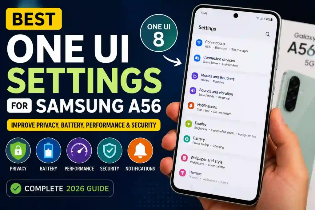 Best One UI Settings for Samsung A56 (2026) – Improve Battery, Speed & Privacy