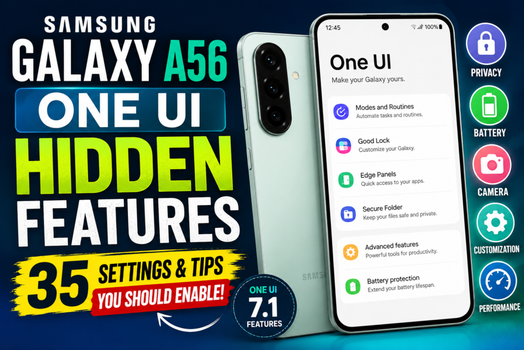 Samsung Galaxy A56 hidden features and One UI settings guide