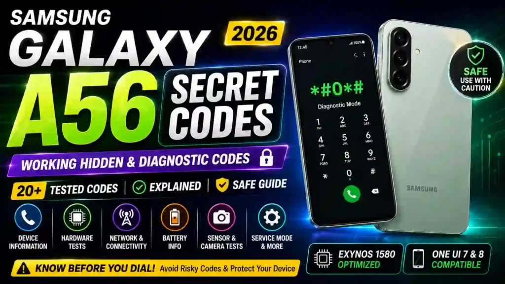 Samsung A56 Secret Codes (2026): Full List + Fix for "Not Working" Issue