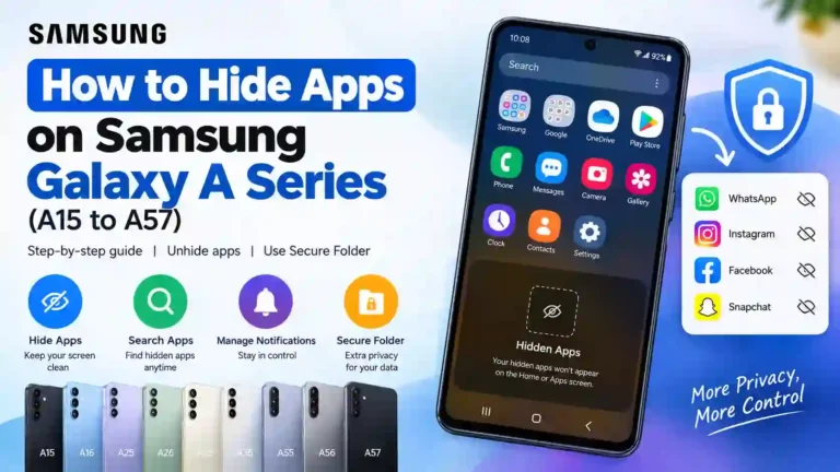 How to Hide Apps on Samsung Galaxy A Series (A15 to A57): Complete Guide